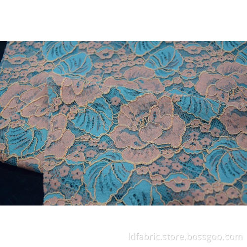 Nylon Rayon Cotton Cord Lace Fabric